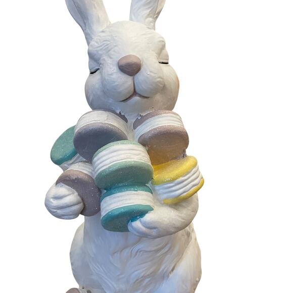 Sweet Treats Oversized 24in Bunny Rabbit With Macarons Easter Spring Decor New - Picture 3 of 16